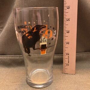 Magic Pint Glass with Black and Orange Design